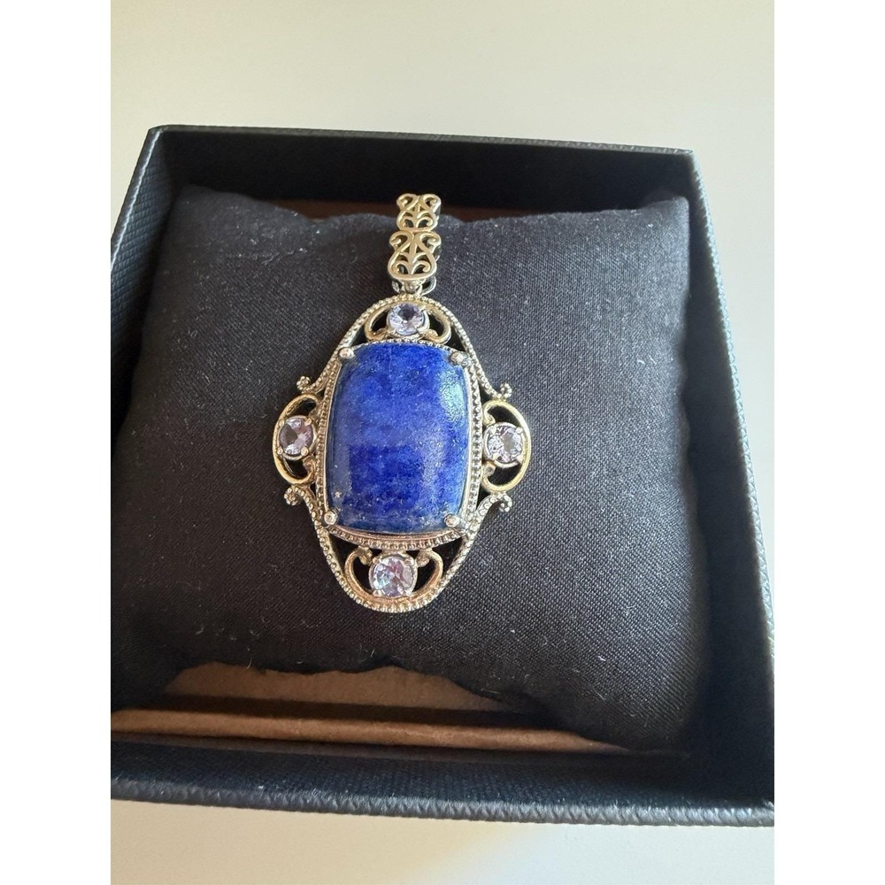 STS Sterling Silver 925 Lapis Pendant